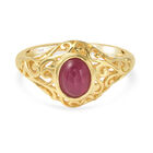 Afrikanischer Rubin-Ring, Fissure gefüllt, 925 Silber vergoldet (Größe 16.00) ca. 1,15 ct image number 0