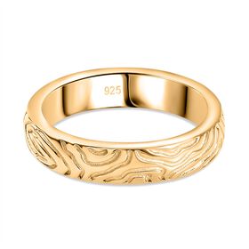 Gravierter Ring, 925 Silber 750 Gelbgold Vermeil, (Größe 18.00) ca. 5,36g