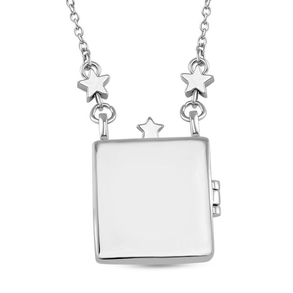 Opalit und wei&szlig;er Kristall-Medallion-Anh&auml;nger mit 45cm Kette image number 2