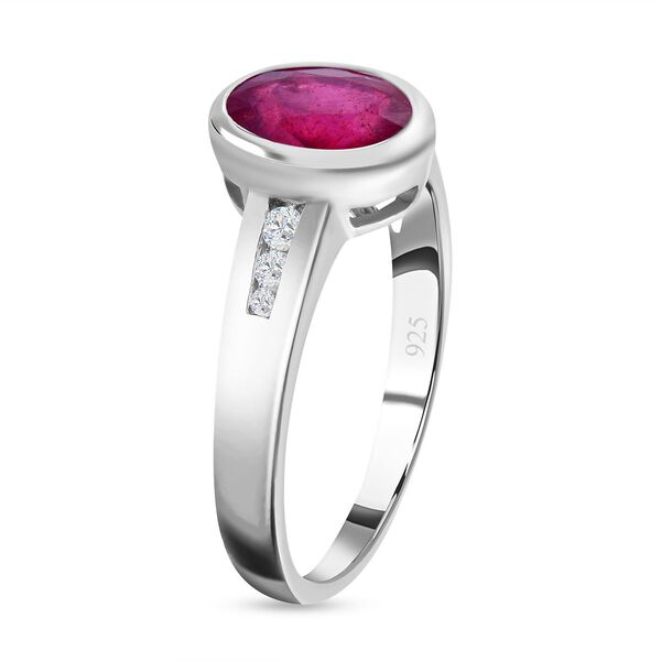 Afrikanischer Rubin und Zirkon-Ring - 1,97 ct. image number 2