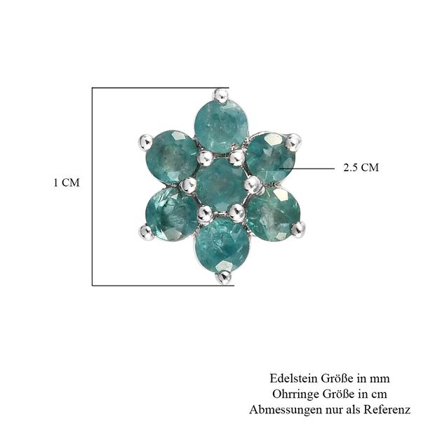 Blaugr&uuml;ner Grandidierit Ohrstecker 925 Silber platiniert ca. 0,87 ct image number 5