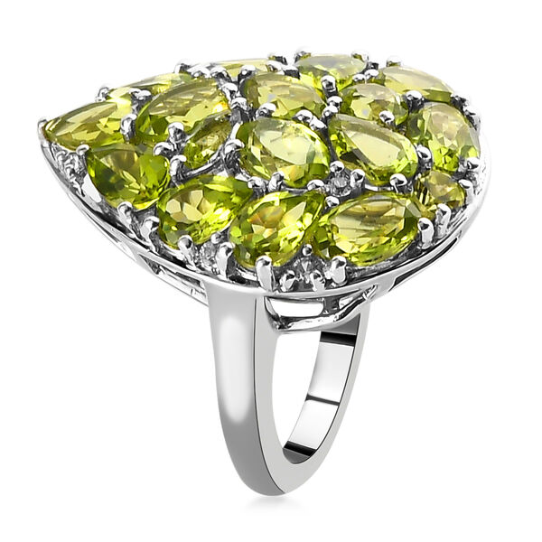 Nat&uuml;rlicher Peridot-Cluster-Ring in Silber, 7,43 ct. image number 5