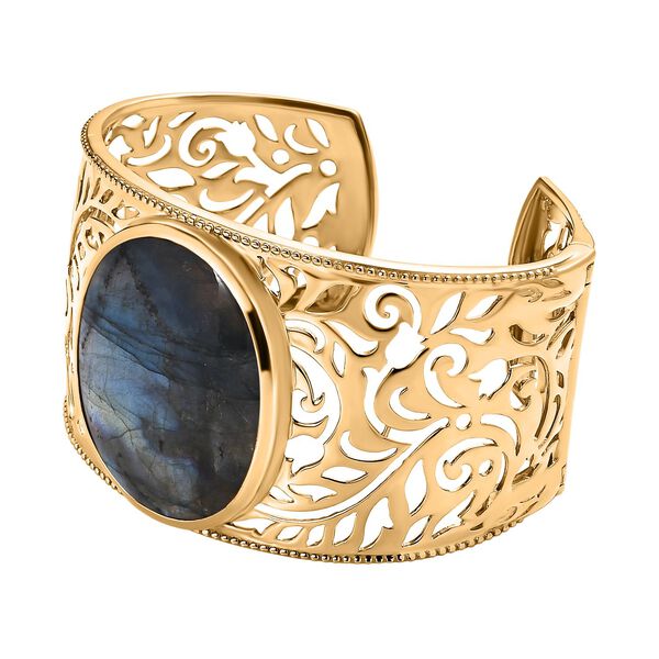 Labradorit Armreif ca. 19 cm, vergoldet ca. 39.92 ct image number 5