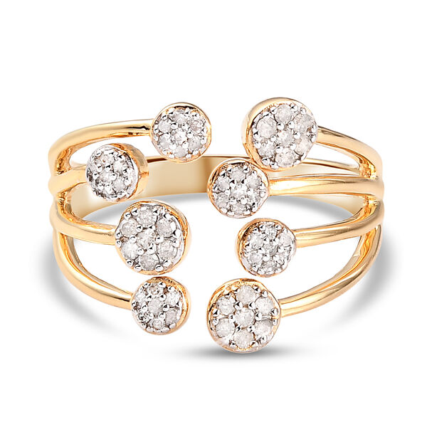 Diamant Ring 925 Silber Gelbgold Vermeil image number 0