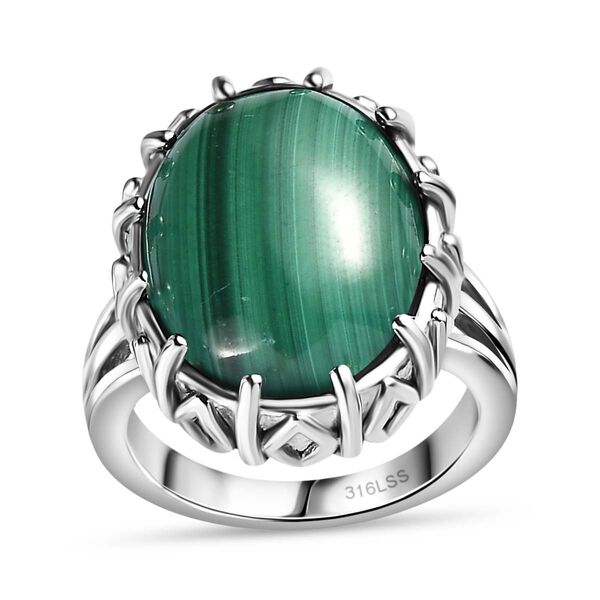Malachit Ring Edelstahl (Gr&ouml;&szlig;e 17.00) ca. 12,45 ct image number 3