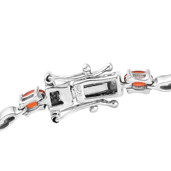 Mexikanischer Kirschfeuer-Opal Armband ca. 20 cm lange 925 Silber Platin-&Uuml;berzug 2.47 ct image number 5