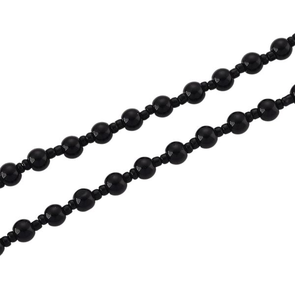 Schwarzer Glasachat Halskette 63 cm ca. 190.00 ct image number 5
