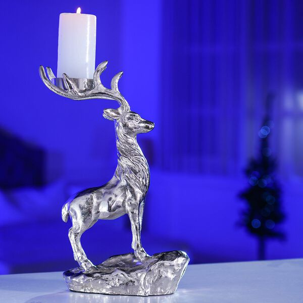 Rentier auf Felsen Kerzenhalter, 17x7,4x30,5 cm image number 3