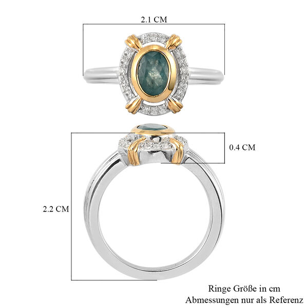 Grandidierit und Zirkon Ring 925 Silber Bicolor  ca. 0,97 ct image number 7