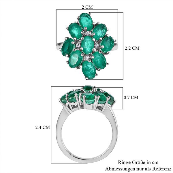 Smaragd Triplett Quarz und Zirkon Ring - 5,37 ct. image number 6