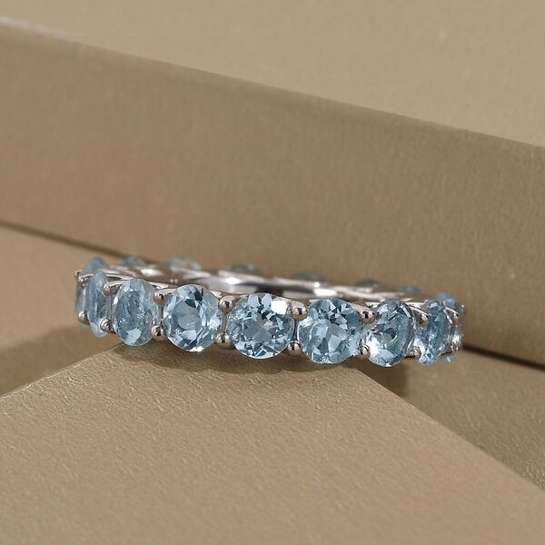 Himmelblauer Topas-Ring, 925 Silber platiniert  ca. 5,39 ct image number 2