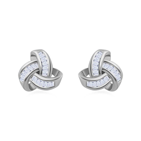 LUXURIANT SI-GH SGL zertifizierte Labor Diamant Liebesknoten Ohrringe, 925 Silber rhodiniert - 0,25 ct. image number 0