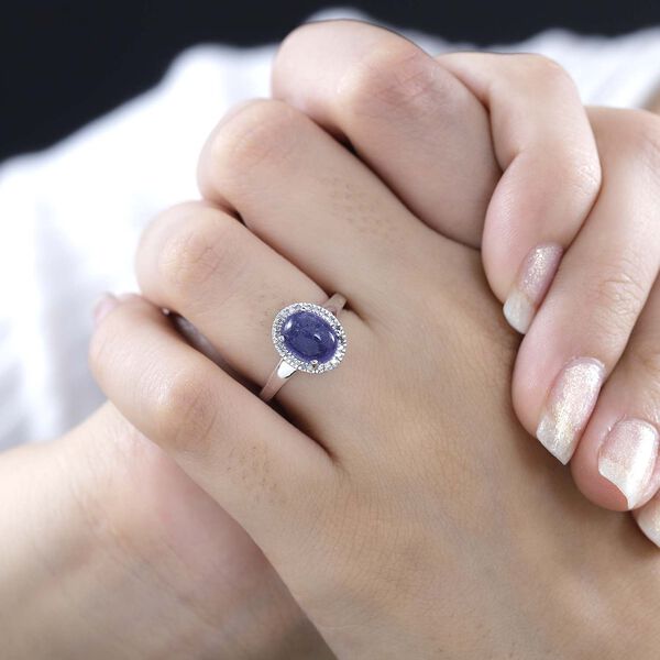 AA Tansanit und wei&szlig;er Diamant Ring, ca. 2,62 ct. image number 3