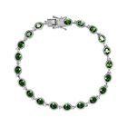Natürliches Chromdiopsid Armband, ca. 20 cm, 925 Silber platiniert ca. 9,30 ct