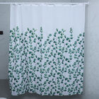 Duschvorhang mit 12 Haken und grünem Blattmuster, 180x180 cm, Grün und Weiß image number 0