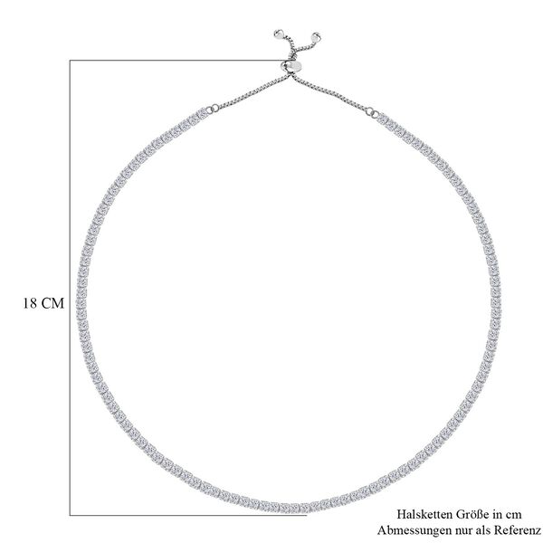 Flexible, weiße Zirkonia-Halskette, 45-66cm image number 4