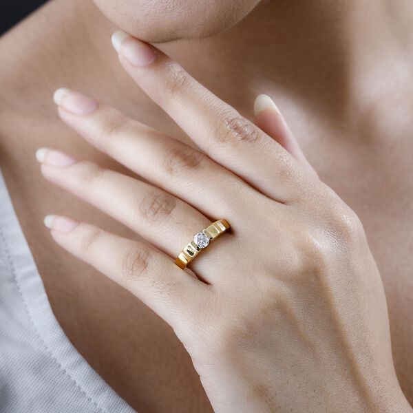 EF Moissanit Ring in Silber mit Gelbgold Vermeil - 0,43 ct. image number 9