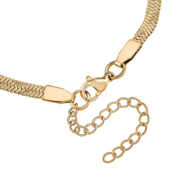 2er-Set Armb&auml;nder, Edelstahl, Bambus-Design und Schlangenarmband-Optik, Goldfarben, ca. 19 cm image number 5