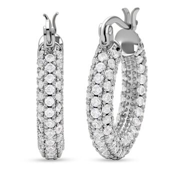 Wei&szlig;e Zirkonia-Creolen, Nickelfreies Messing