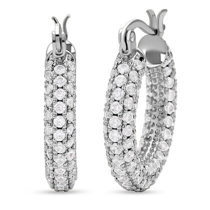 Wei&szlig;e Zirkonia-Creolen, Nickelfreies Messing