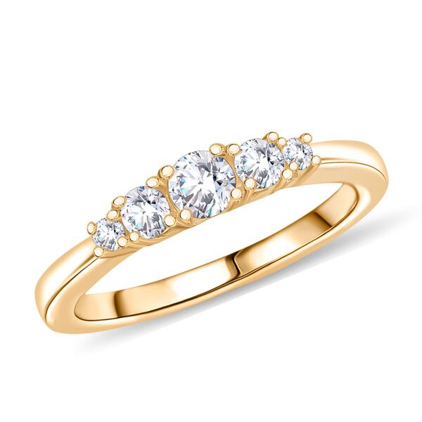 RADIANTA GRA zertifiziert Moissanit (D-VVS) Ring 925 Silber vergoldet (Gr&ouml;&szlig;e 18.00) ca. 0.49 ct image number 3