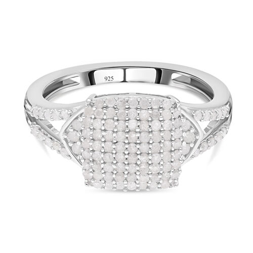 Weißer Diamant Ring, 925 Silber platiniert (Größe 19.00) ca. 0.50 ct image number 0