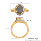 Meteorit und Zirkon Ring 925 Silber vergoldet  ca. 4,80 ct image number 6