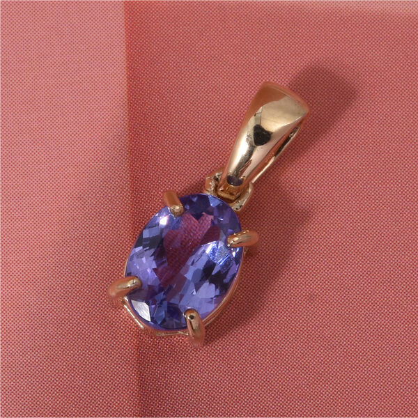 AA Tansanit Anh&auml;nger 375 Gelb Gold ca. 0,61 ct. image number 1