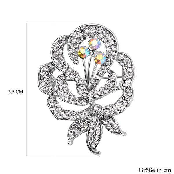 Kristall, Wei&szlig;er Kristall Brosche image number 5