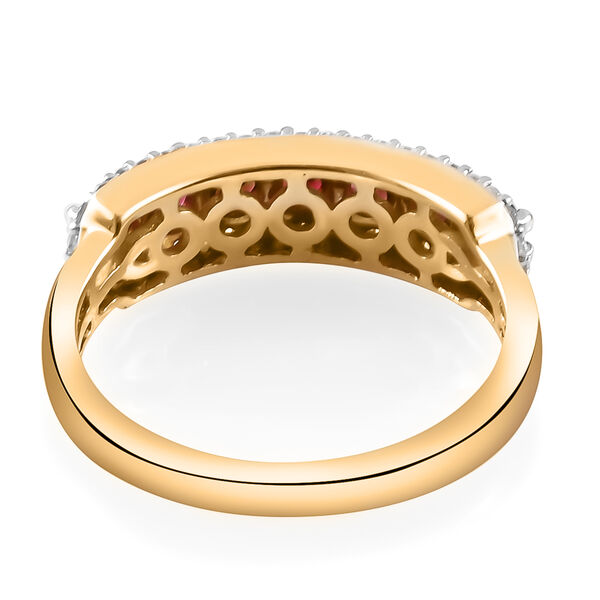 AAA Roter Spinell und Zirkon Ring 585 Gelbgold  ca. 1,34 ct image number 4