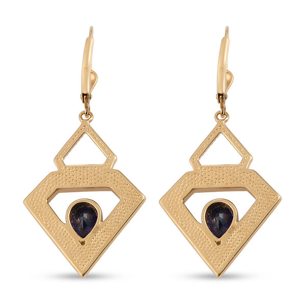 Masoala Saphir-Ohrhänger, (Fissure gefüllt), 925 Silber vergoldet ca. 2,04 ct  image number 5