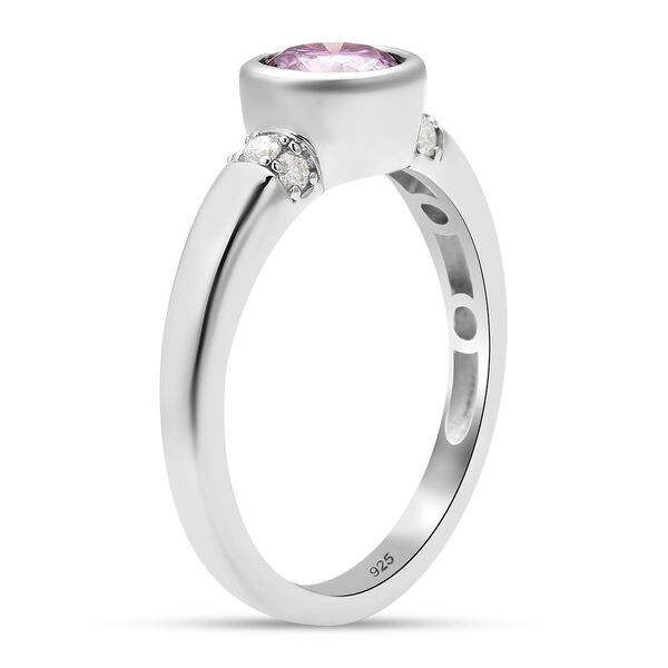 Rosa Moissanit Ring 925 Silber rhodiniert  ca. 0,88 ct image number 5