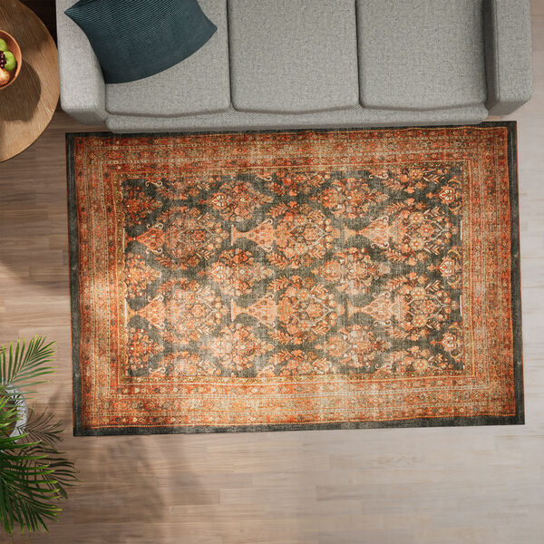 Digitaldruck-Teppich Baumwolle, orange und schwarz image number 2