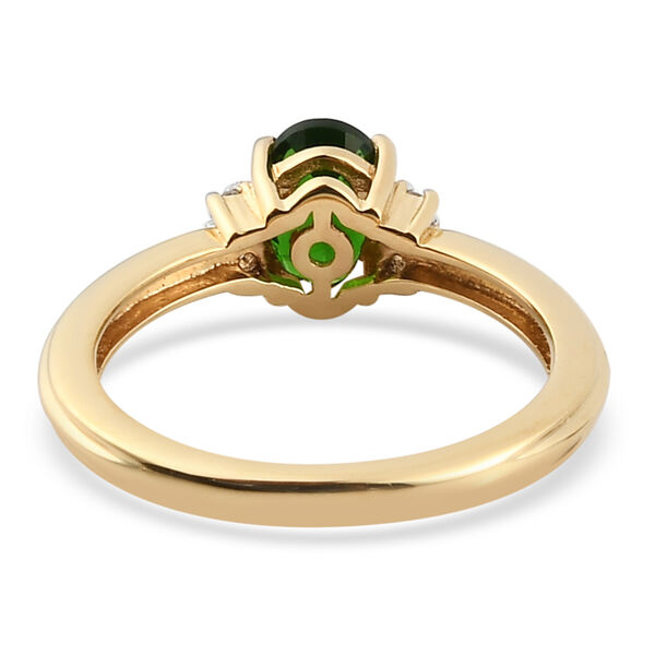 Natürlicher Chromdiopsid und Zirkon Ring 925 Silber vergoldet  ca. 0,85 ct image number 6