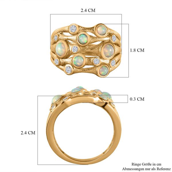 AA natürlicher, äthiopischer Welo Opal und Zirkon-Ring - 0,93 ct. image number 8