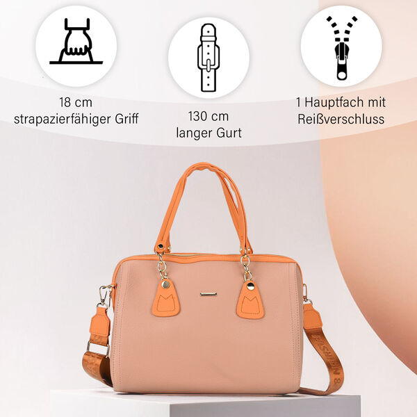 SATCHEL Moderne Handtasche mit Crossbody Gurt, 34x11x22 cm, rosa image number 2