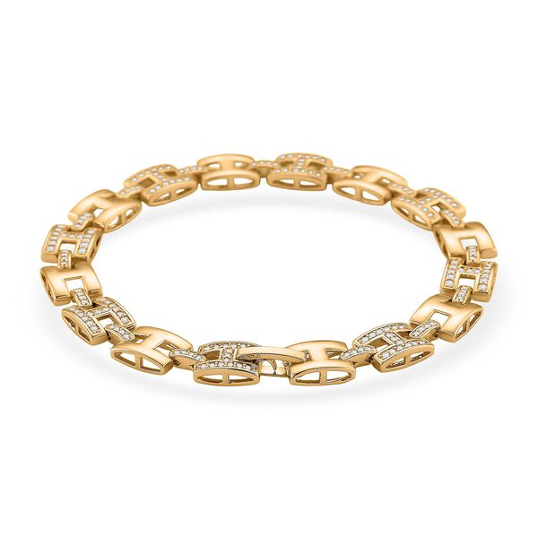 Wei&szlig;er Zirkonia Armband ca. 19 cm Nickelfreies Messing image number 3