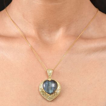 Labradorit Anh&auml;nger Messing Nickelfreies Messing ca. 20,28 ct.