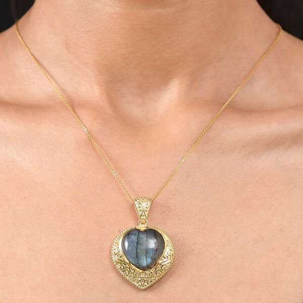 Labradorit Anh&auml;nger Messing Nickelfreies Messing ca. 20,28 ct. image number 3