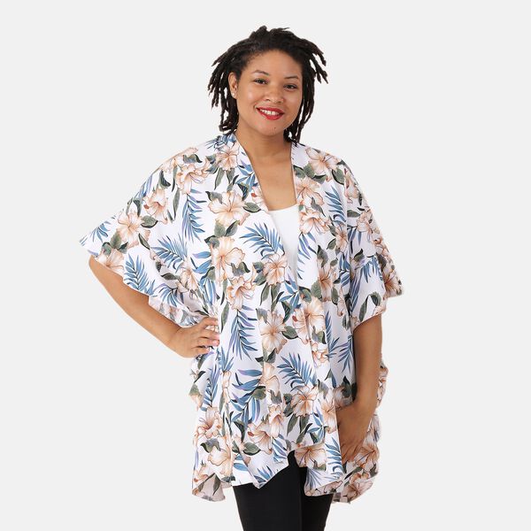 Muster Kimono mit R&uuml;schen, Einheitsgr&ouml;&szlig;e Tropical