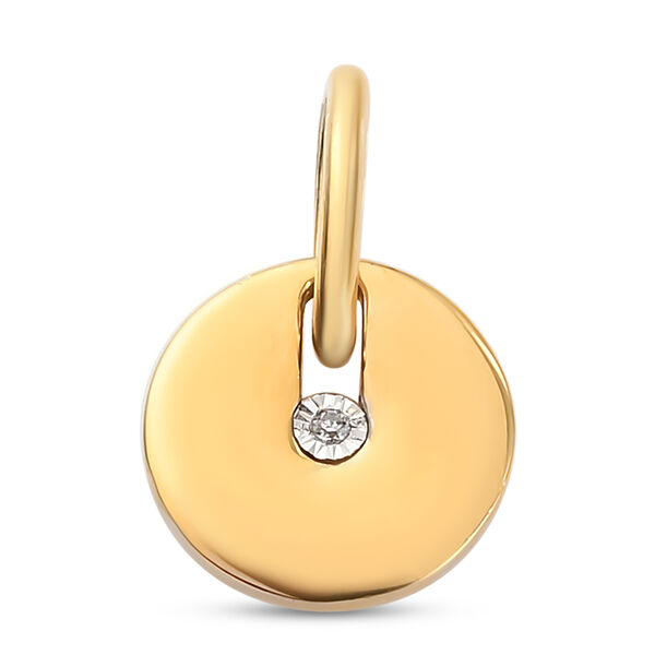 Diamant Solit&auml;r-Scheiben-Anh&auml;nger in Silber