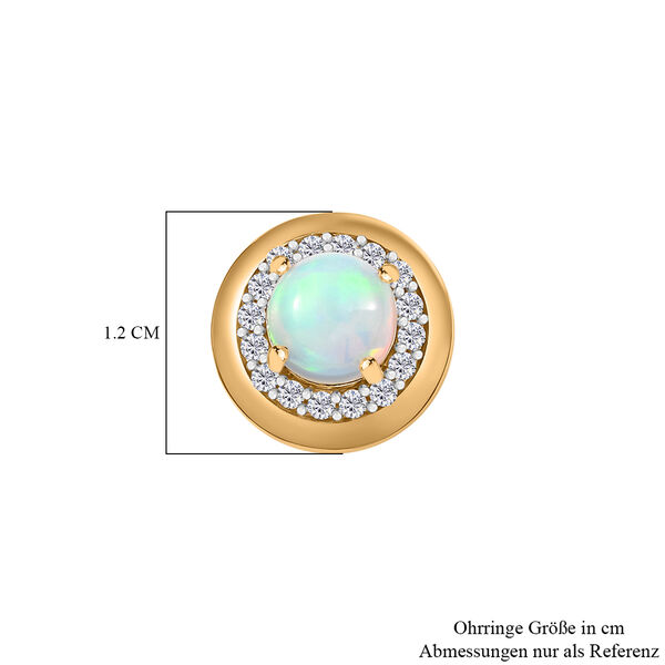 AA natürliche, äthiopische Welo Opal und Zirkon Ohrringe - 1,64 ct. image number 5