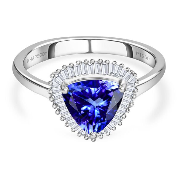 RHAPSODY AAAA Tansanit und VS Diamant Ring in 950 Platin - 2,04 ct.