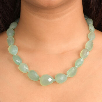 EverTrue gr&uuml;n gef&auml;rbte Chalzedon 45cm Halskette - 485 ct.