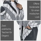 Winter-Kapuzenpullover mit 2 Taschen, Schwarz und weiß image number 4