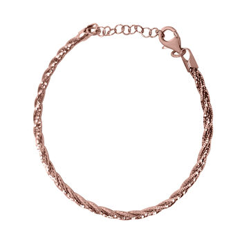 Italianisches Omega Armband, ca. 18 cm, 925 Silber ros&eacute;vergoldet ca. 5,51g