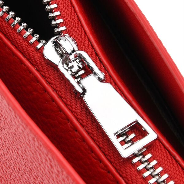 Echtleder Crossbody Tasche, mehrere Fächer, Reißverschluss vorne, 31 x 12.5 x 29 cm, Rot image number 7