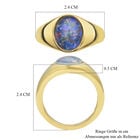Boulder Opal Triplett Solitär Ring in Silber image number 6
