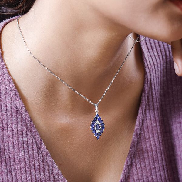 Masoala Saphir (Fissure gefüllt) Anhänger 925 Silber platiniert ca. 3.95 ct image number 2