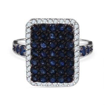 AA blauer Saphir und Zirkon-Ring - 2,30 ct.